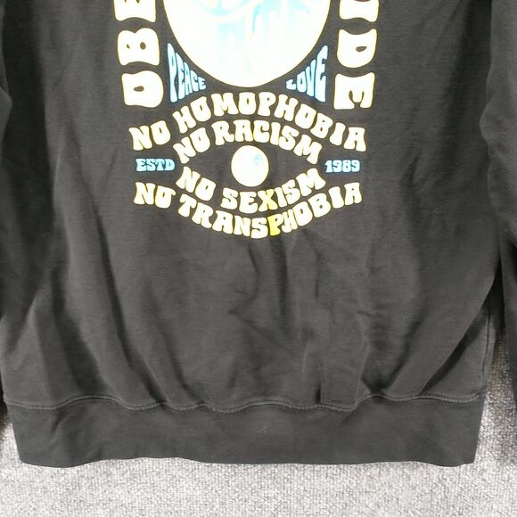Obey Worldwide Men's End Hate Pullover Graphic Hoodie Sweatshirt Black Large - Picture 9 of 14